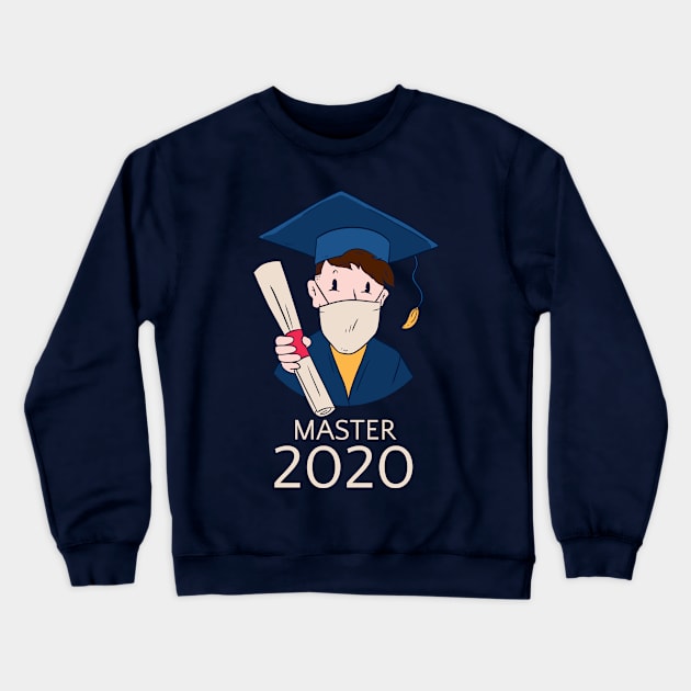 Master 2020 - Graduate with Face Mask Crewneck Sweatshirt by ArticaDesign